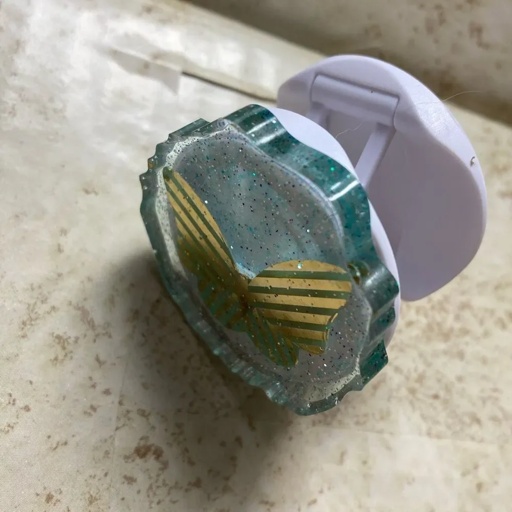 Striped butterfly on white phone grip